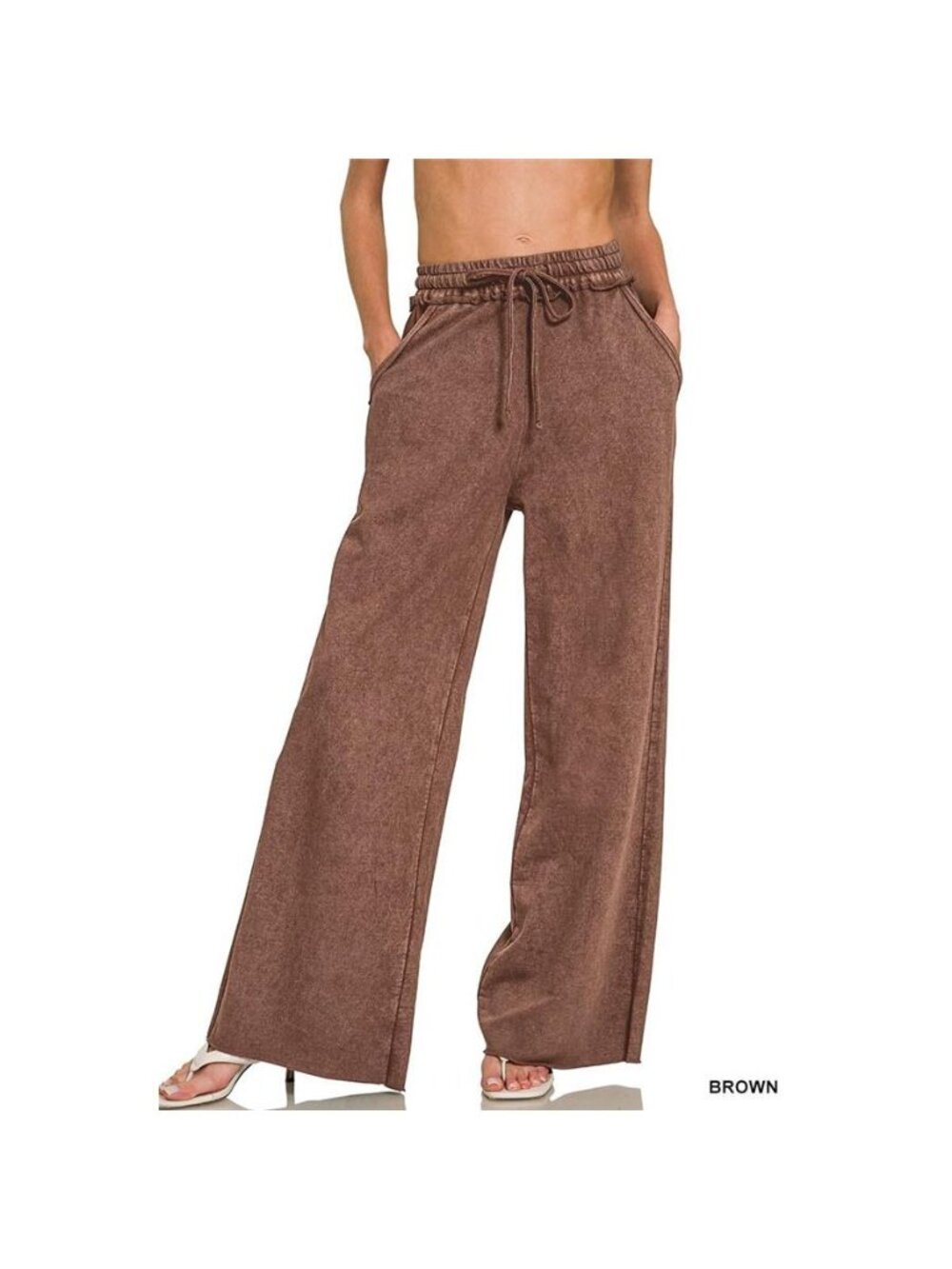 Zenana Washed French Terry Sweatpants